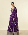 alt message - Mohey Women Purple Organza Lehenga with Embroidery image number 2